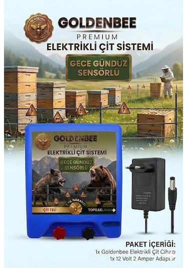 Goldenbee Start Kit Elektrikli Çit Sistemi Domuz Ve Ayı Kovucu Adaptörlü Model Set-100