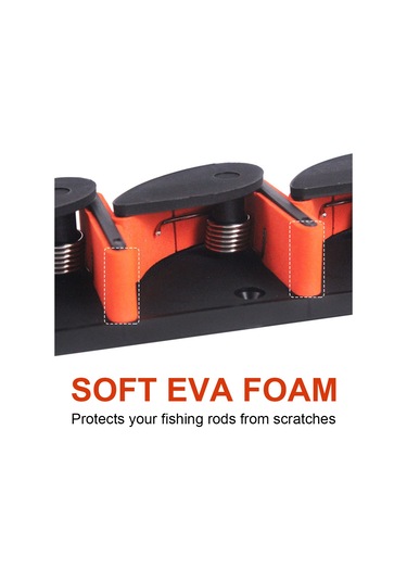 Xindoker Duvar Takılı Balıkçılık Kamışı Tutucu, Eva Köpük Malzeme, Siyah, 30cm Boyut, Paketli