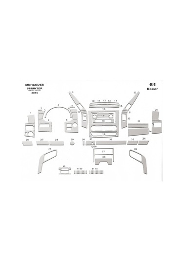 Mercedes Sprinter - Crafter Beyaz Kaplama 2006-2018 61 Parça-alüminyum Alüminyum
