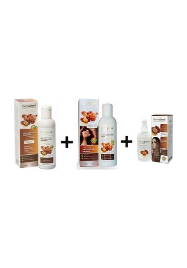 Dermaderm Argan Şampuan 300 ML + Saç Kremi 500 ML + Sütü 250 ML 3'lü Set