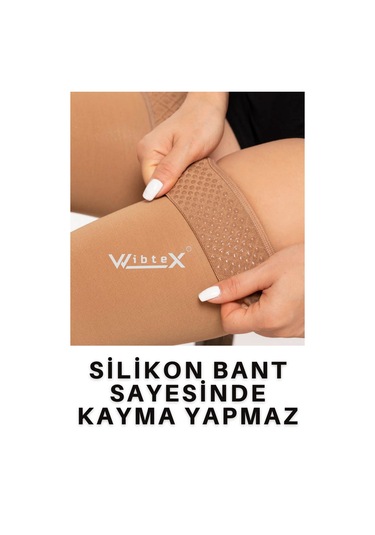 Wibtex Diz Üstü Varis Çorabı Açık Burun Ten Rengi
