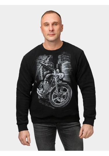 Soping Çift Taraflı Baskılı Polar Sweatshirt 254293809 Siyah