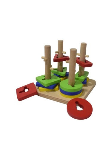 Eğitici Ahşap Şekilli Montessori Kare Geçmeli Bul Tak 21 Parça Oyunu Kokusuz, Sağlıklı, Boyası Çık