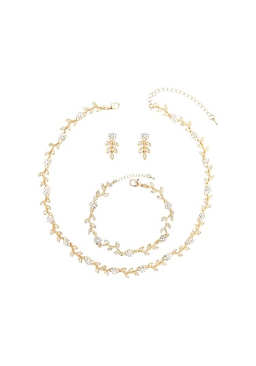 Avusturya Kristal Yapay Elmas Gerdanlık Kolye Kolye Ucu Küpe Zincir Bilezik Takı Seti Gelin Nedime Balo Kostüm Aksesuarları Kadınlar İçin Uygundur Diğer