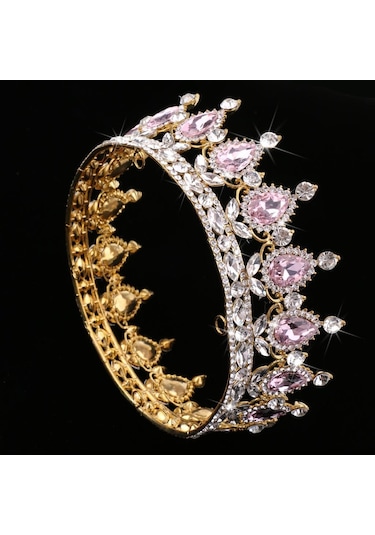 Suntek Barok Gelin Düğün Kraliçesi Kristal Su Damlası Taç