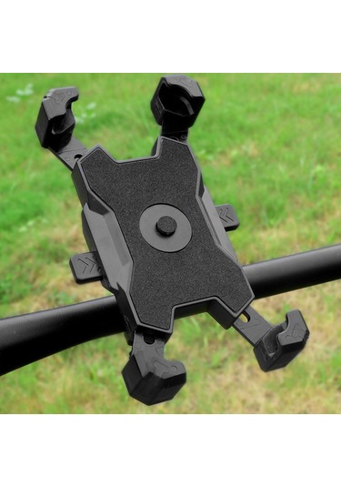 Yifomall Motorcycle Bisiklet Telefon Tutucu Siyah Pla-02 Ayna Tabanlı 360 Döner Saçma Giderici Hızlı Kilitleme Siyah