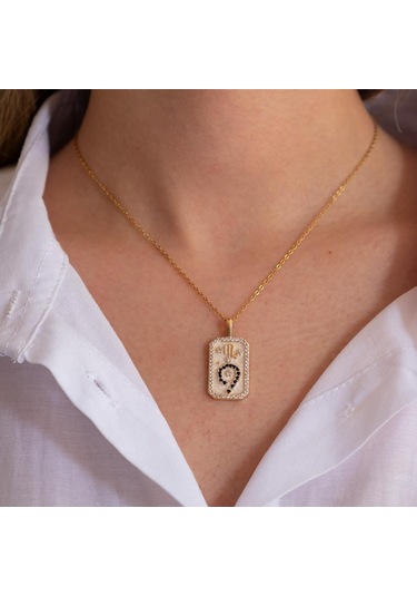 Çelik Kolye, Altın Kaplama Akrep Burcu Kadın Kolye K-107 Altın