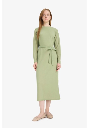Defacto Regular Fit Bisiklet Yaka Bağlamalı Uzun Kollu Maxi Elbise D9063ax25spgn762 Yeşil-gn762 Defacto Regular Fit Bisiklet Yaka Bağlamalı Uzun Kollu Maxi Elbise D9063ax25spgn762 Yeşil-gn762