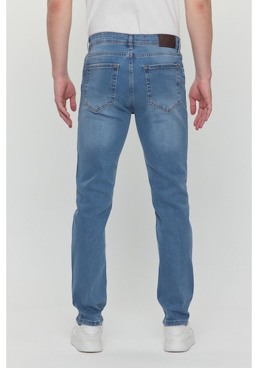 Polo State Regular Fit Likralı Erkek Denim Kot Pantolon Mavi Mavi