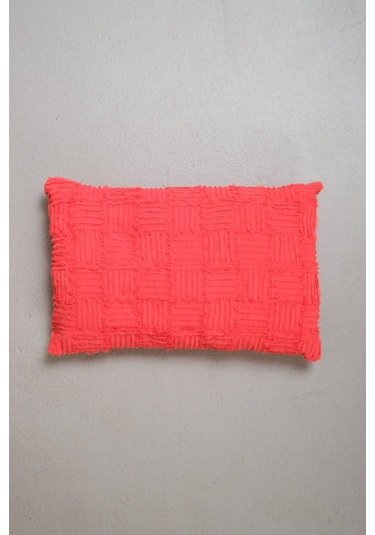 Peraluna Foam Pıllow Şifon Şerit Triko Yastık Kılıfı 60x40 Cm Koral - Koral