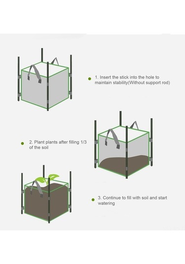Ulzyvf Yetiştirme Ve Torbası Taşıma Şekilli Sebze Nefes Kulplu, Katlanabilir, Kare İçin Galon Çiçekler Bitki Alabilir 5 - Jx