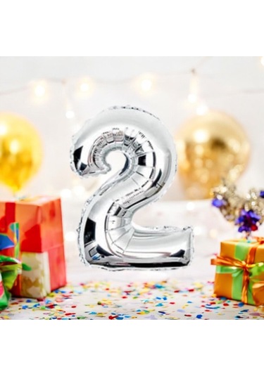 Brokoli Home 2 Numara Gümüş Folyo Balon 100cm 40inç Helyuma Uygu Karışık Renkli