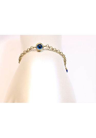 Altın Nazar Boncuklu Künye Guler1002592 Sarı Altın