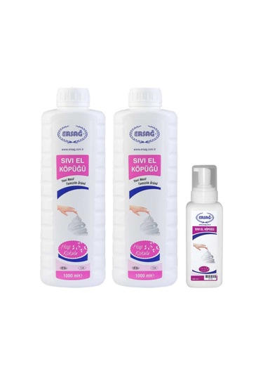 Ersağ Hoş Kokulu Sıvı El Köpüğü 1 L x 2 + Boş Aparat