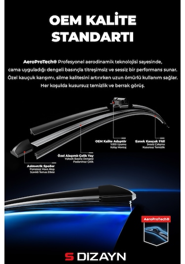 S-dizayn Hyundai İ20 Ön Cam Silecek Seti 2014-2020 Premium Araca Özel 60-40 Cm A+ Kalite