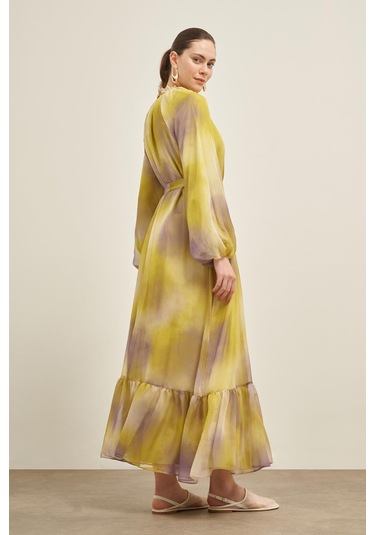 Ftz İpek Saten Elbise Asit 31039 Asit Çok Renkli