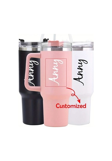 Brightnova Black- Dz0004 Kişiselleştirilebilir 40oz Paslanmaz Çelik Termos Matara Kapaklı Ve Pipetli Hediye 07 Beyaz