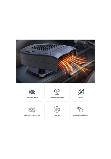 Samdoo 12v/24v Taşınabilir Araç Isıtıcısı - Cam Kurutma Ve Buz Çözme Fonksiyonlu Otomobil Isıtma Fanı