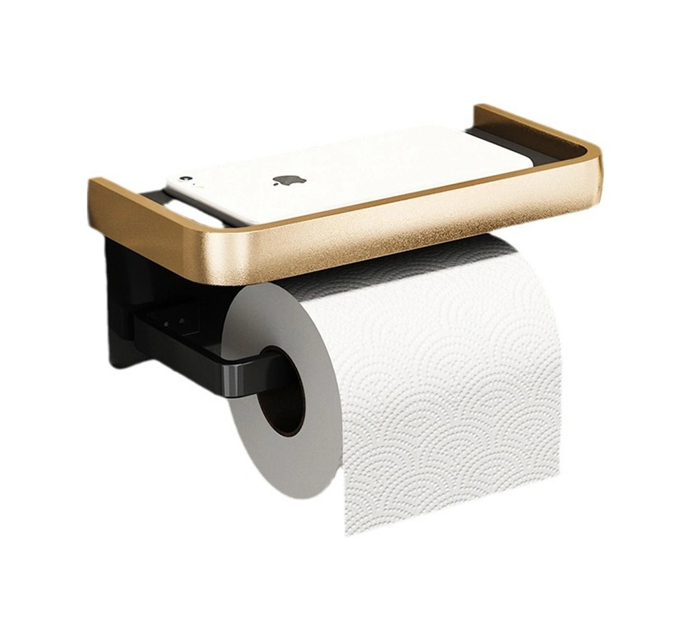 Monyee Alüminyum Banyo Tualet Kağıdı Tutucu, Çift Katlı, Telefon Ve Küçük Eşya Depolama, Dayanıklı, Modern Tasarım Gümüş Diğer