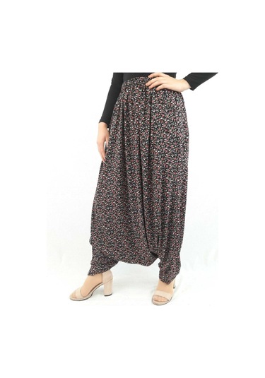 Özözkanlar Çiçekli Yöresel Menekşe Aşağıdan Ağlı Şalvar Renk-4 Çok Renkli