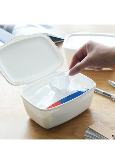 Xindoker Beyaz Plastik Kutu, Kapatıcılı Organizer, Makyaj, Ofis Malzemeleri, Ev Ofis Depolama Kutusu 18x13.3x7.2cm Diğer