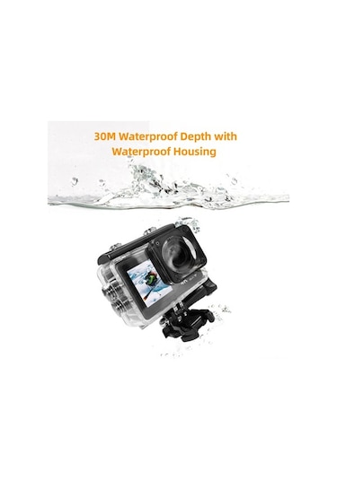 Novahub 4k 160 Geniş Açılı Su Geçirmez Aksiyon Kamera, Wifi Ve Uzaktan Kumandalı, Siyah Siyah