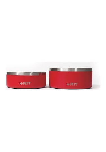 10531099 M-pets Eskımo Çift Cidarlı Mama Kabı 2l Red