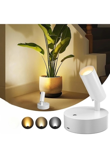 Willowhaven Beyaz 360 Derece Dönen Usb Şarjlı Dokunmatik Led Yatak Başı Lambası Beyaz