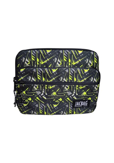 Jacbag Sarı Geometrik Üç Cepli Tablet Telefon Not Defteri El Çantası - Kız Çocuk/kadın Tablet Kılıfı