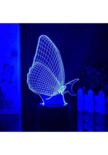 Szypzstore 3d Kelebek Gece Işığı Lambası Illusion 7/16 Renkli Uzaktan Kumanda + Dokunmatik Masa Lambaları Usb Şarjlı Doğum Günü Xmas Hediye Oyuncakları Kızlar Için Kelebek Lambası Cg9dmp Renkli