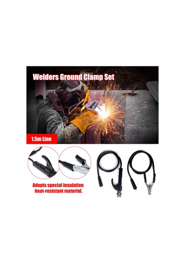 Yuntech01 Kupa Ve Toprak Klemi Seti 300a, Bakır+abs Malzeme, 1.5m Uzunluk, Elektrik Kaynak İçin