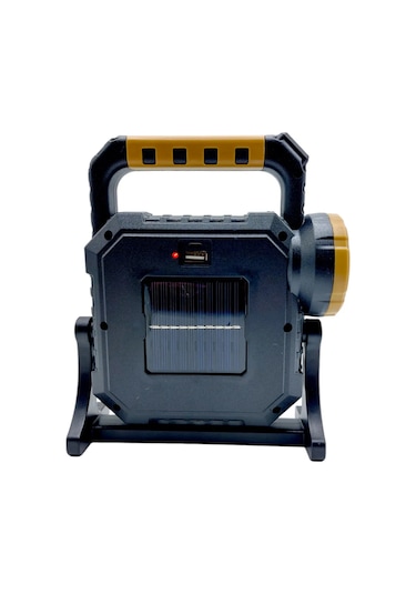Solar Güneş Panelli Fener Ledli Lamba Şarjlı Usb Solar Hs-8030-b Siyah