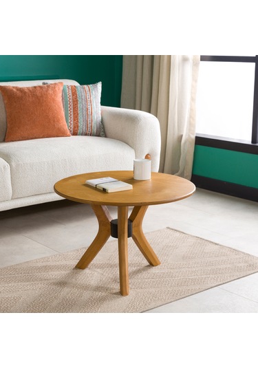 Furnirem Yuvarlak Orta Sehpa 74 Cm Meşe