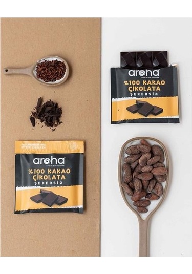 Aroha Şekersiz %100 Kakao Bitter Çikolata 40gr-3261