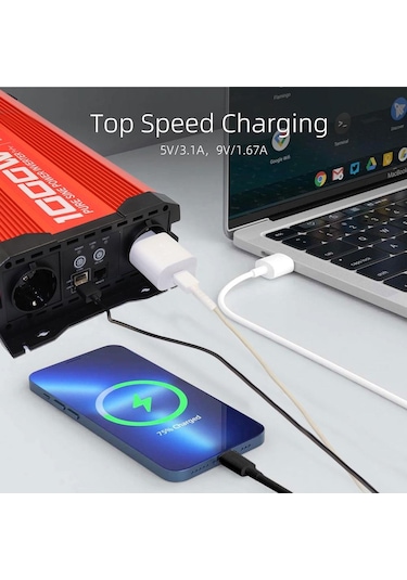 Kobb Kbn1000 12v/220v 1000watt Tam Sinüs Dönüştürücü İnvertör