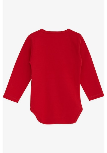 Breeze Erkek Bebek Çıtçıtlı Zıbın Body Yazı Baskılı 9 Ay-3 Yaş, Kırmızı