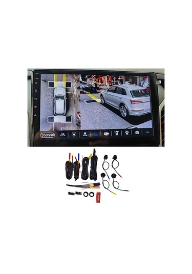 Kangfufeng Android İçin 360 Derece Panoramik Çevre Görünümü 1080p Araç Kamerası