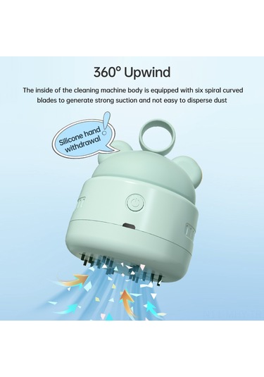 Monyee Şarj Edilebilir Mini El Süpürgesi - Çift Hız Ayarlı, Taşınabilir Masa Temizleyici Mavi