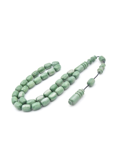 Sistemli Kapsül Kesim Kanayan Bağa Simli Yeşil Katalin Tesbih