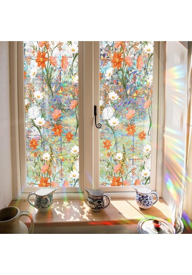Suntek Gizlilik Pencere Filmi Çiçekli Lekeli Yapışkan Statik
