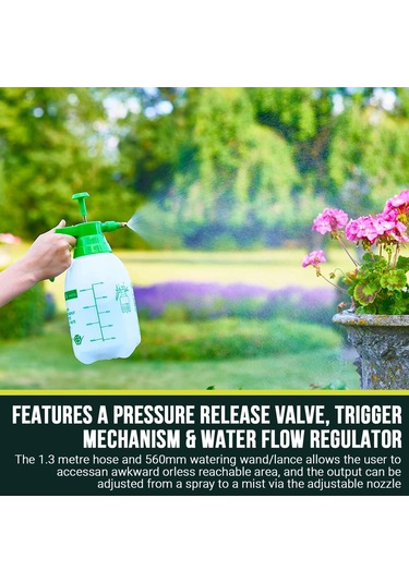 Vkemall Bahçe Bitkileri İçin 2l Baskılı Sprey Botu - Ayarlanabilir Nozzle, Kilitlebilir Tetik Ve Su Akışı Regülatörü İle Dayanıklı Plastik Yapı