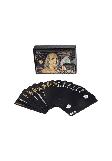 Dükkan Design Black Serisi 100 Dolar Plastik İskambil Kartları