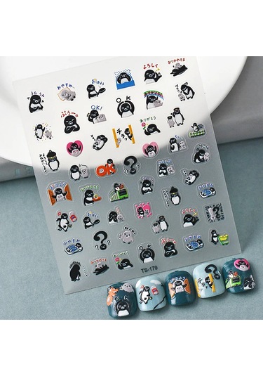 1 Adet Siyah Beyaz Yay Kelebek 5d Tırnak Çıkartmalar Nail Art Dekorasyon Kabartma Disney Karikatür Çiçek Nail Art Çıkartmalar Tırnak Malzemeleri Altın Folyo
