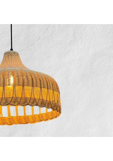 Milos Rattan Bambu Sarkıt Avize Natural
