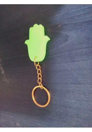 Karanlıkta Parlayan Fosforlu Zincirli Gümüş Kolye Küpe Anahtarlık Seti Yeşil