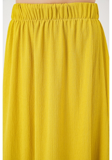 1886 Uzun Örme Etek - Hardal Hardal