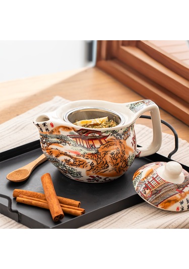 Kosova Dem-131-1 Isıya Dayanıklı Porselen Demlik 400 Ml Çok Renkli