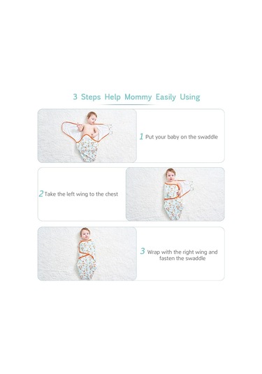 İnsular Bebek Kundak Şal Battaniye 2'li Paket Yumuşak Pamuklu Karikatür Desenli Koyu Mavi