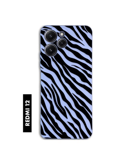 Xiaomi Redmi 12 Uyumlu Zebra Pattern Premium Silikonlu Lansman Telefon Kılıfı Lila