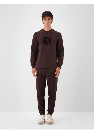 Kahverengi Pamuk Dokulu Regular Fit Sweat Pantolon 380186 Kahverengi